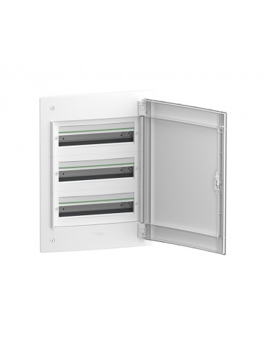 Schneider LVSXE318 PrismaSet XS armoire encastrée, 18 modules par rangée avec 3 rangées et porte opaque