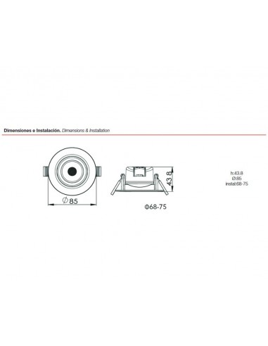 Roblan Downlight LED encastré 6.5W 3000K ALLINR0094BC