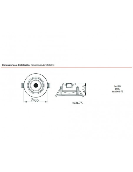 Roblan Downlight LED encastré 6.5W 3000K ALLINR0094BC