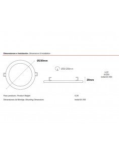 Downlight LED encastré réglable 20W 4000K Roblan AJPANELR20F 2