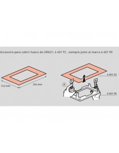 Cadre d'encastrement Legrand URA NEXT au-dessus de la niche de URA21 et URA21 PLUS 660192 2