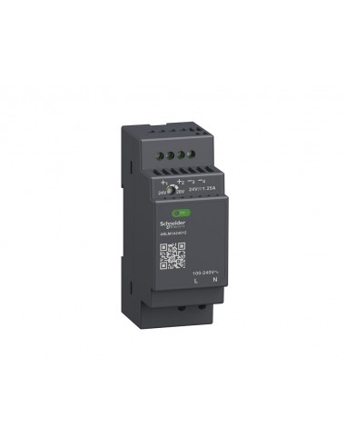 Schneider Electric ABLM1A24012 Modular Power Supply, 100-240VAC Input, 24VDC 1.2A Output, DIN Rail Mount