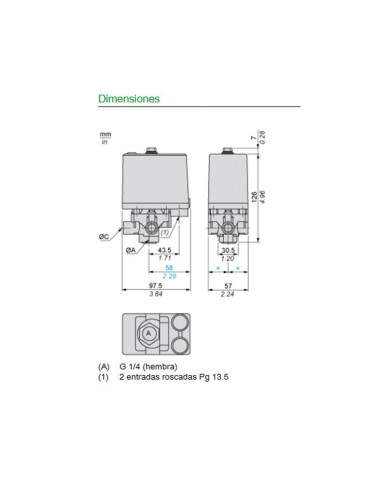 Pressostat Schneider XMAV25L2135