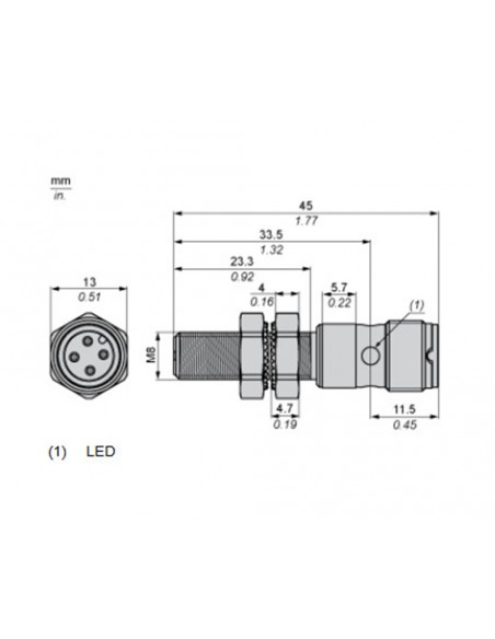 Détecteur de proximité inductif Schneider 12...48VDC XS608B1PAM12 Détecteur de proximité inductif Schneider 12...48VDC XS608B1PAM12