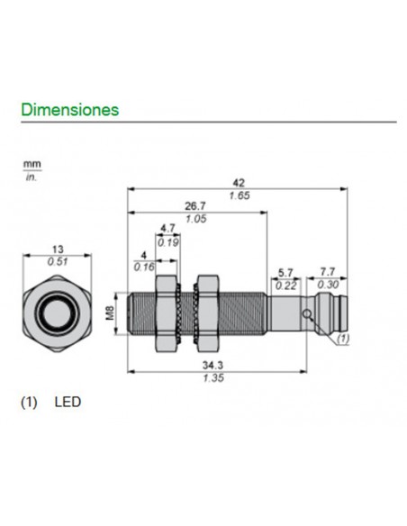 Détecteur de proximité inductif Schneider 12..24VDC XS508B1PAM8 Détecteur de proximité inductif Schneider 12..24VDC XS508B1PAM8