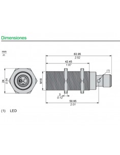 Détecteur de proximité inductif Schneider 12...24VDC XS118BLPAM12 2