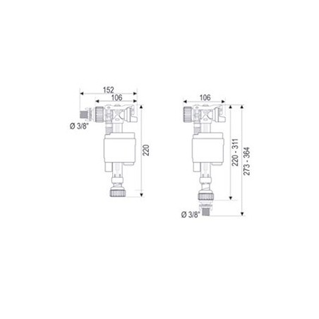 Grifo flotador lateral o inferior DOBLO de CABEL Grifo flotador lateral o inferior DOBLO de CABEL
