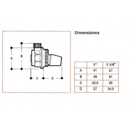 Purgador automático de aire para radiador con rosca de 1" a izquierda.