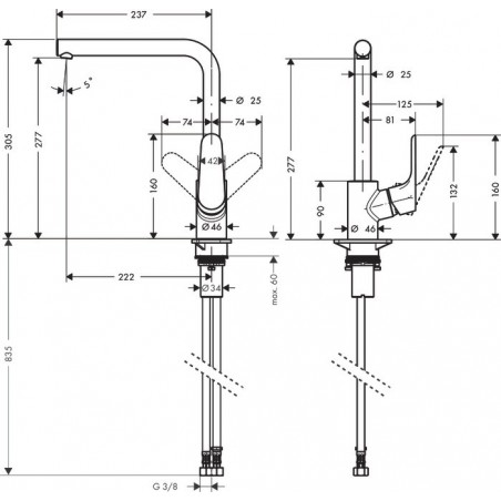 Grifo de fregadero Focus-S 31817000 de Hansgrohe