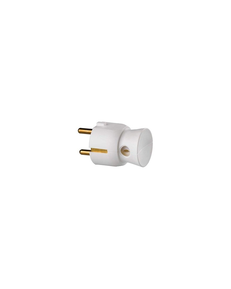 Enchufe macho blanco con toma lateral 050188 de Legrand