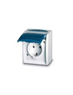 Enchufe de superficie schuko con tapa estanco 3088 de Niessen 2