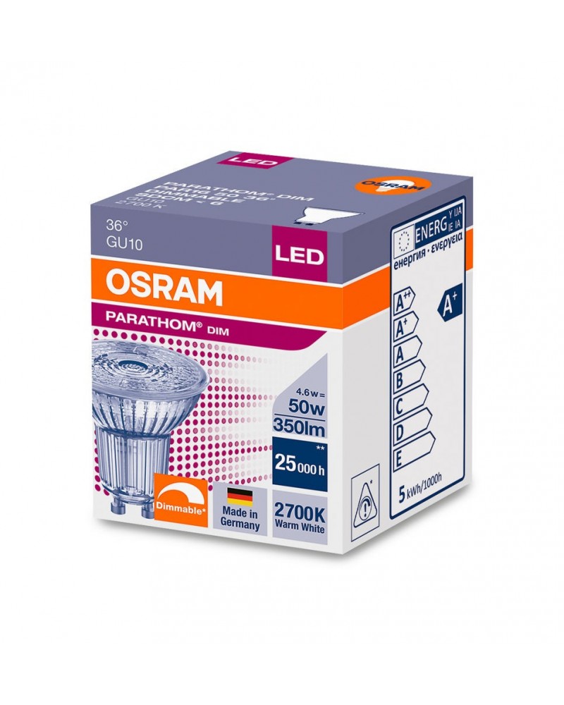Bombilla dicroica Led PARATHOM DIM PAR16 120º  7.2W 4000K de Ledvance