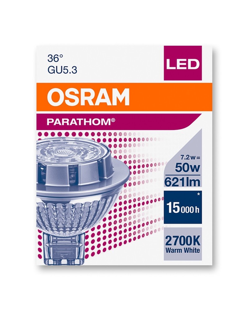 Bombilla dicroica Led PARATHOM MR16 36º 7.2W 4000K de Ledvance