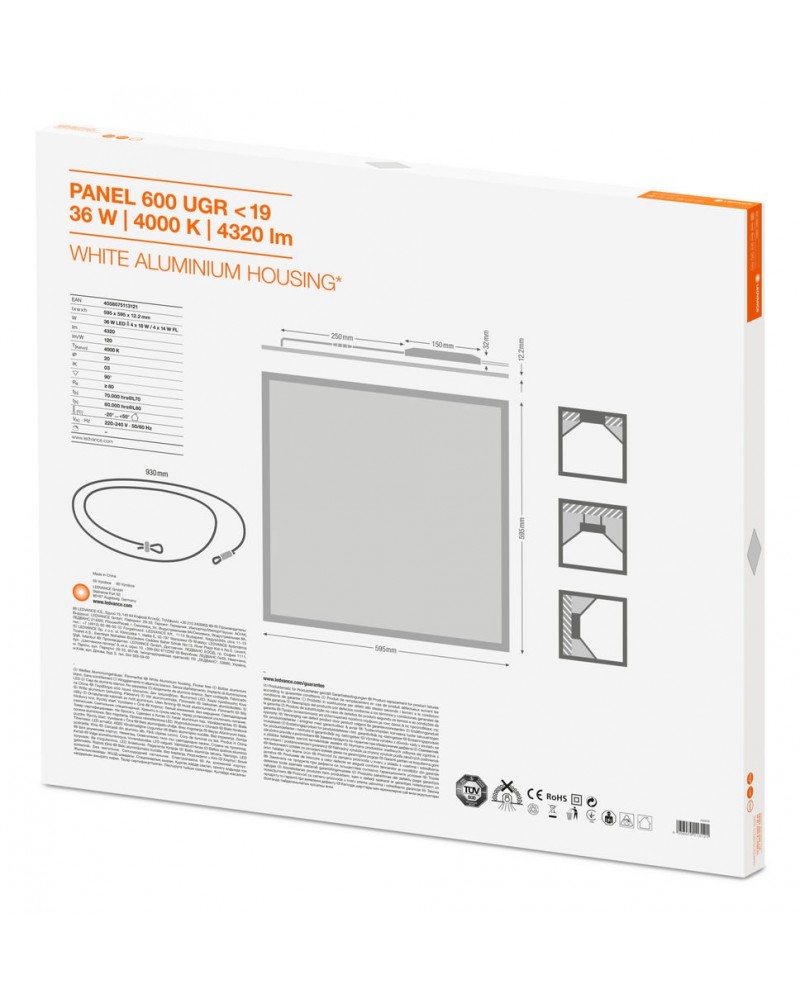 Panel LED empotrable 60x60 4000K de Ledvance