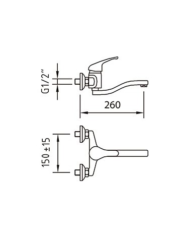 Grifo de fregadero mural Panam Elegance 97805 de Clever 2