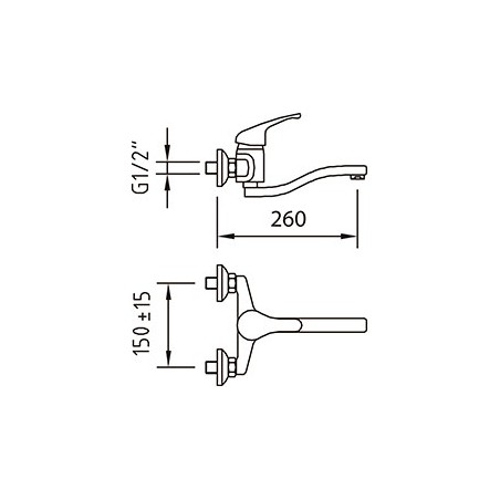 Grifo de fregadero mural Panam Elegance 97805 de Clever Grifo de fregadero mural Panam Elegance 97805 de Clever