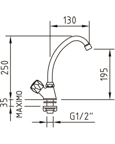Grifo de fregadero de un agua Guayama 96462 de Clever 2