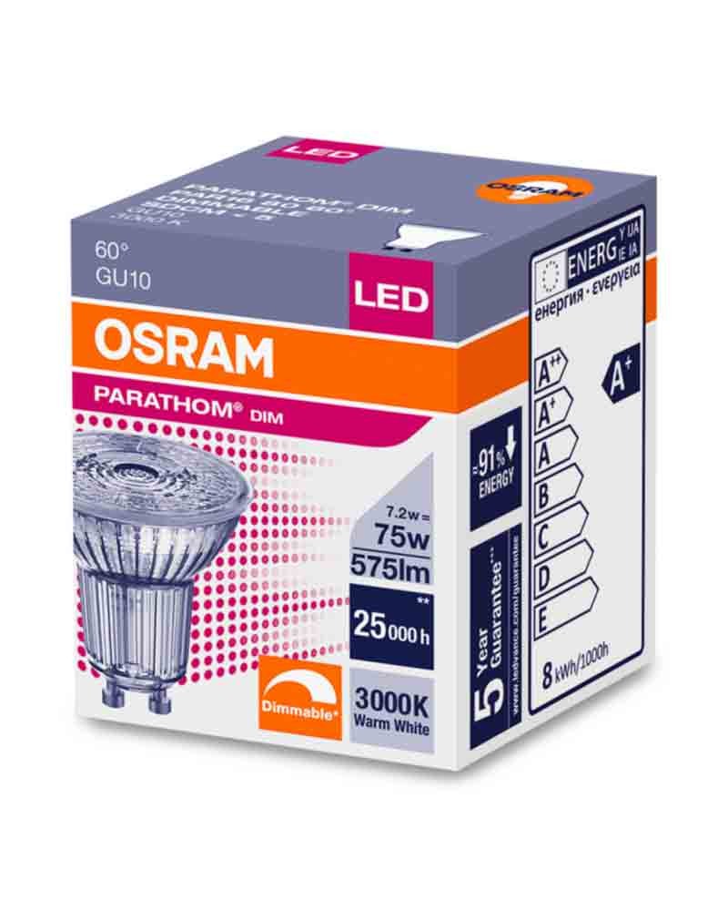 Bombilla dicroica Led PARATHOM DIM PAR16 60º 7.2W 3000K de Ledvance