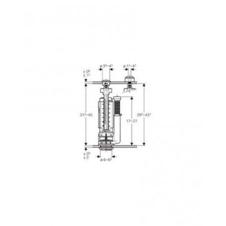 Geberit SERIE 290 robinet de chasse à double débit.