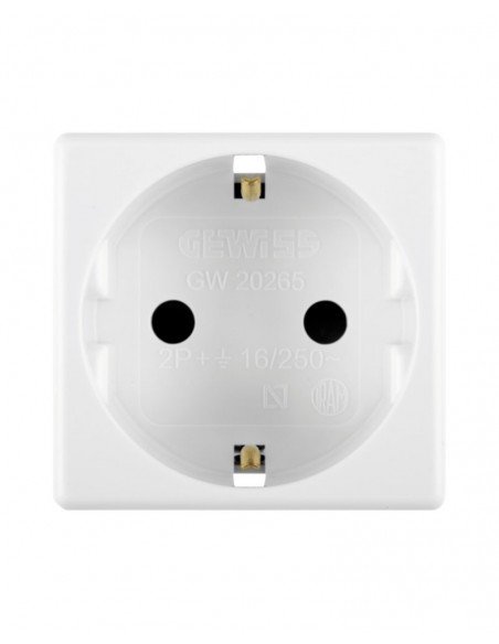 Base enchufe schuko 2 polos + tierra 16A GW20265 de Gewiss