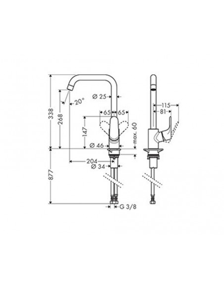 Grifo de fregadero Focus 31820000 de Hansgrohe Grifo de fregadero Focus 31820000 de Hansgrohe