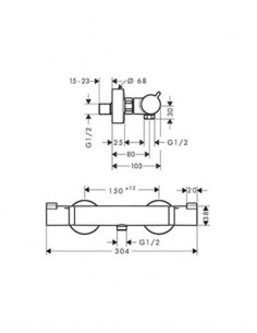 Grifo de ducha termostático Ecostat 13116000 de Hansgrohe 2