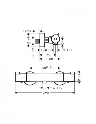 Grifo de ducha termostático Ecostat 1001 CL visto 13211000 de Hansgrohe
