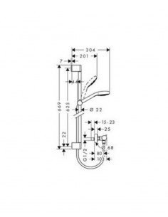 Set de ducha termostática Croma Select E vario Ecostat Comfort 27081400 de Hansgrohe 2