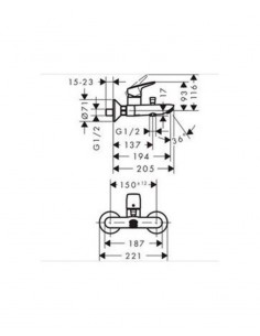 Grifo de bañera Logis 71400000 de Hansgrohe 2