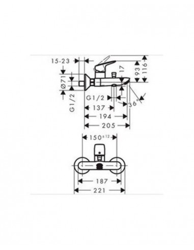 Grifo de bañera Logis 71400000 de Hansgrohe
