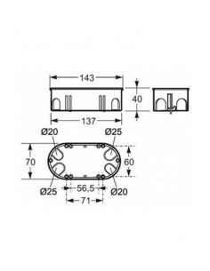 Caja para pladur 2 mecanismos 3256 de Famatel 2