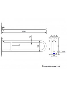 Barra de apoyo abatible blanca 15051.80.W de Nofer 2