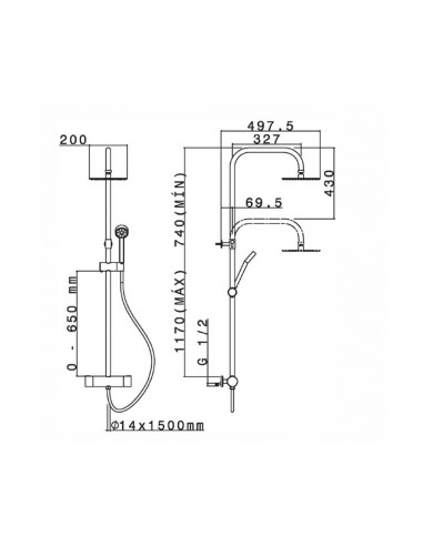 Columna de ducha termostática SFERA THER de Cabel