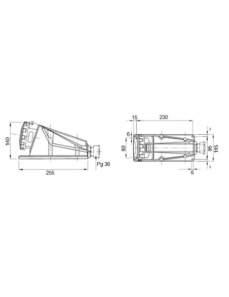 Base mural de enchufe 4P+T 63A GW63527 de Gewiss Base mural de enchufe 4P+T 63A GW63527 de Gewiss
