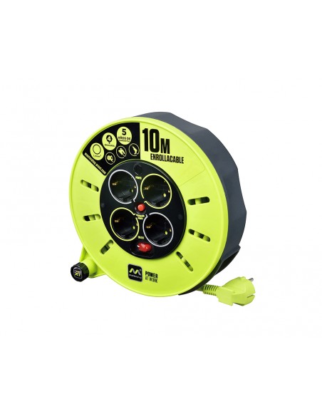 Enrollacable alargador  4 enchufes Schuko de Luceco Enrollacable alargador  4 enchufes Schuko de Luceco