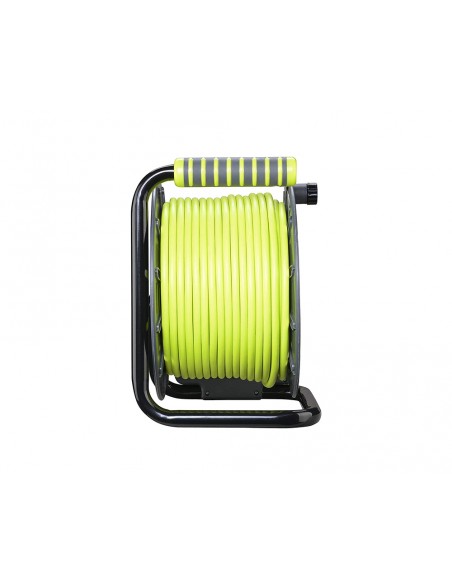 Enrollacable alargador de 25metros 3 enchufes Schuko IP44 16A de Luceco Enrollacable alargador de 25metros 3 enchufes Schuko IP44 16A de Luceco