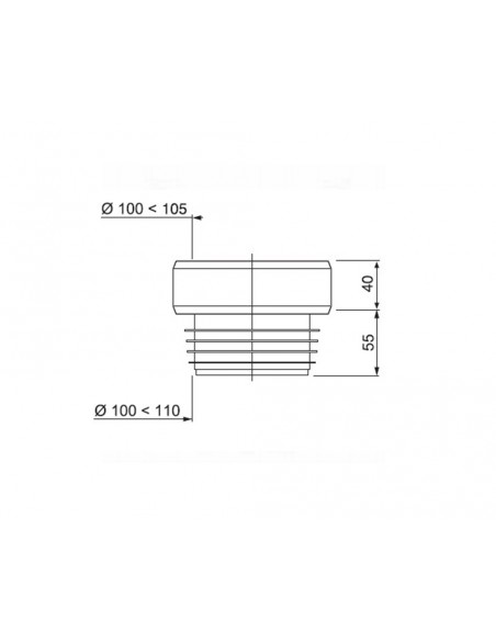 Manguito recto para inodoro de Cabel