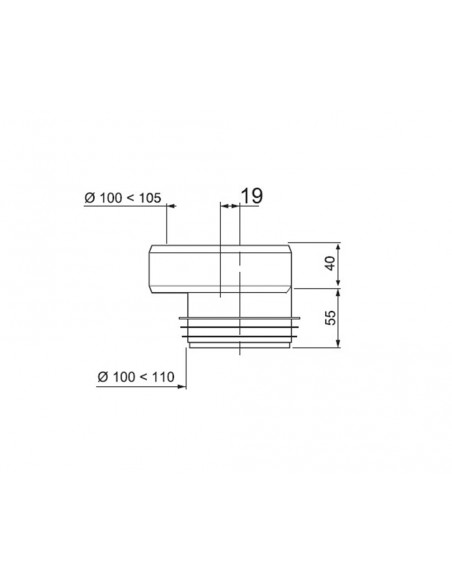 Manguito excéntrico para inodoro de Cabel