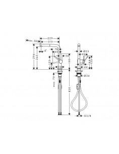 Grifo de fregadero Talis M54 mango extraíble 270 72808000 de Hansgrohe 2