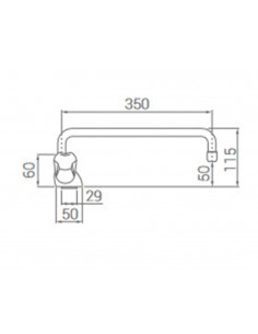 Grifo de fregadero monoblock caño bajo de 350mm 6205 de Duchaflex 2